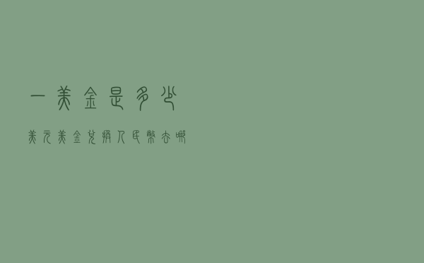 一美金是多少美元（美金兑换人民币去哪里）