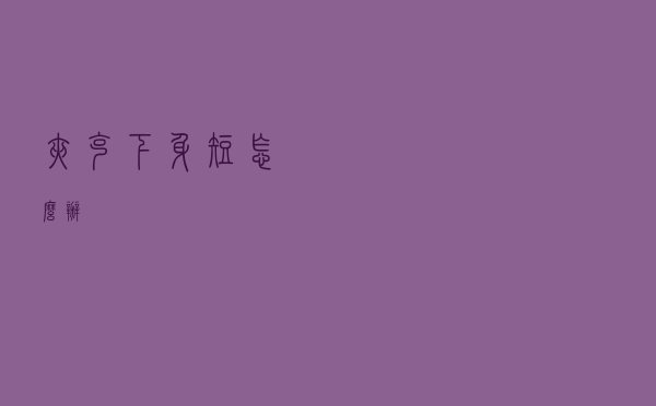 夹克下身短怎么办