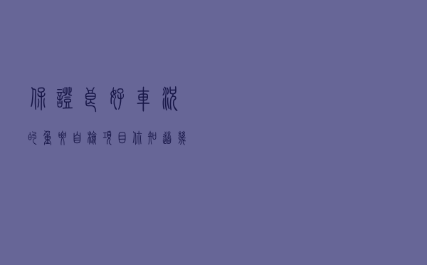 保证良好车况的重要自检项目，你知道几项？