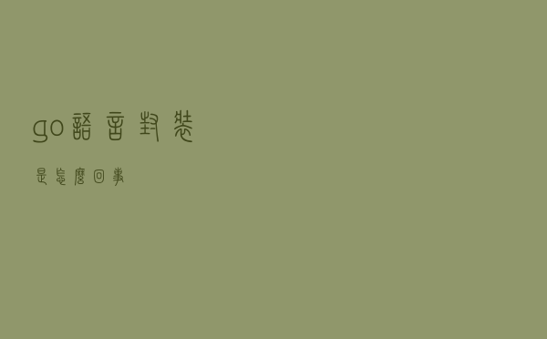 go语言封装是怎么回事