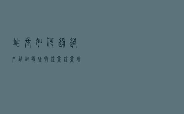 站长如何通过内部链接获取流量，流量增长能带动收录查询吗