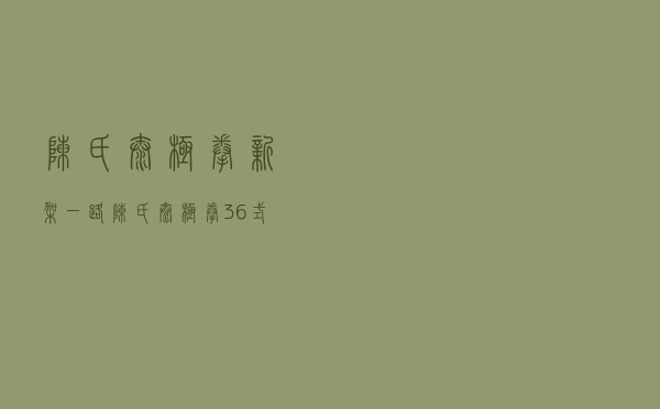 陈氏太极拳新架一路「陈氏太极拳36式」
