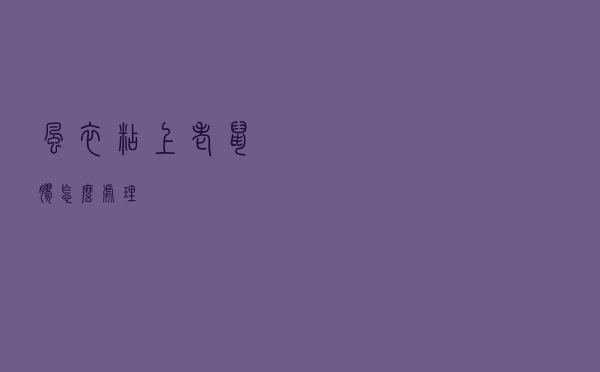 风衣粘上老鼠胶怎么处理