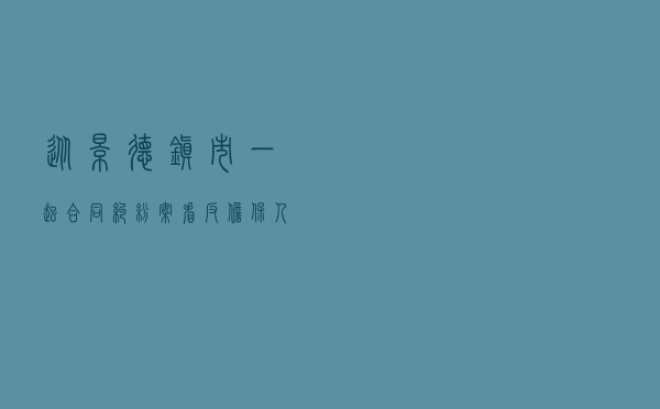 从景德镇市一起合同纠纷案看反担保人的责任