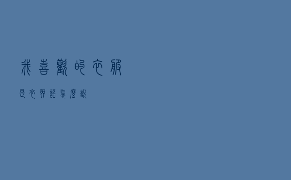 我喜欢的衣服是衣英语怎么说
