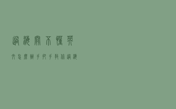 过海关不懂英文怎么办？手把手教你过海关必备英文