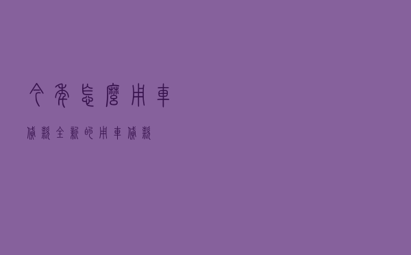 今年怎么用车贷款 「全新的用车贷款」