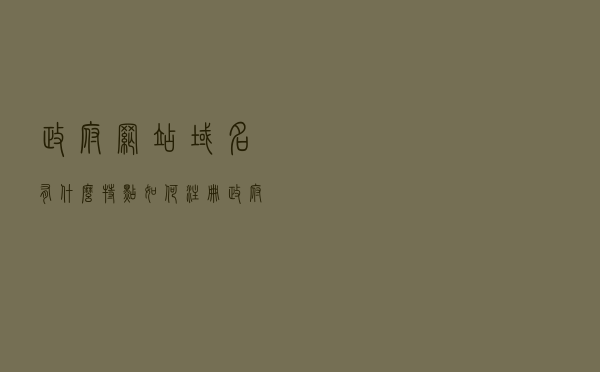 政府网站域名有什么特点？如何注册政府网站域名？
