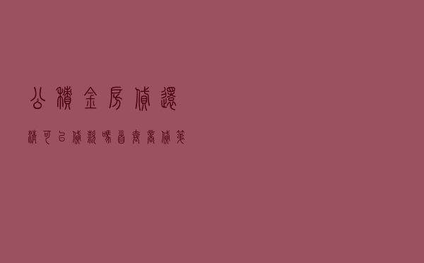 公积金房贷还清可以贷款吗_首套商贷第二套公积金