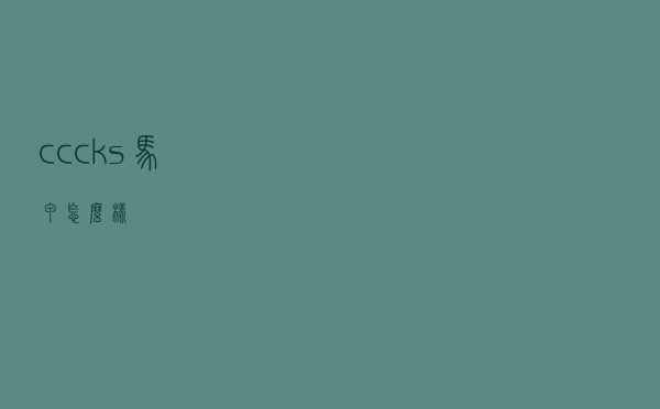 cccks马甲怎么样