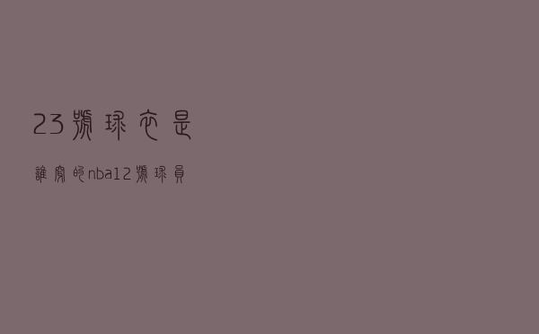 23号球衣是谁穿的（nba12号球员）