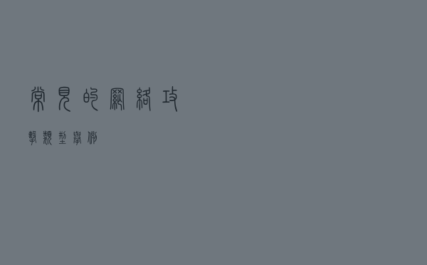 常见的网络攻击类型举例