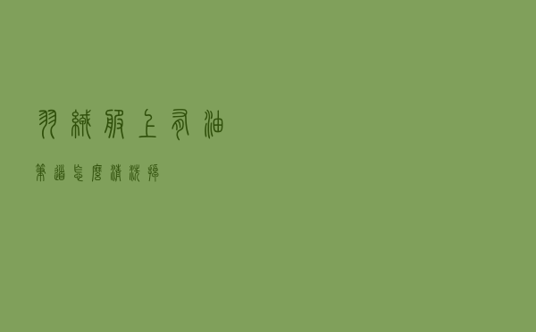 羽绒服上有油笔道怎么清洗掉