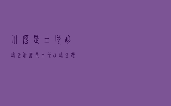什么是土地出让金（什么是土地出让金？应该谁出？）