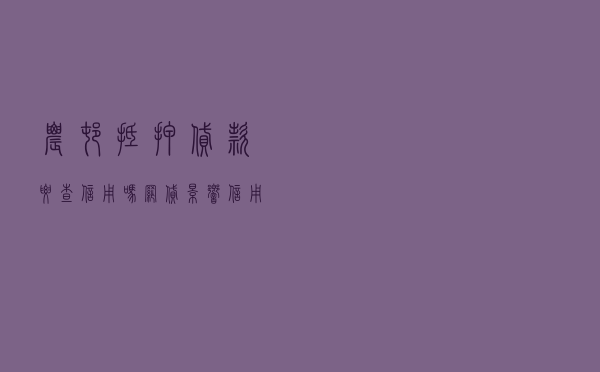 农村抵押贷款要查信用吗_网贷影响信用社贷款倒贷