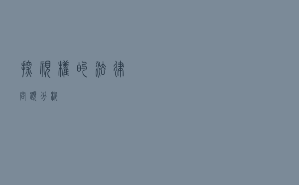 探视权的法律问题分析