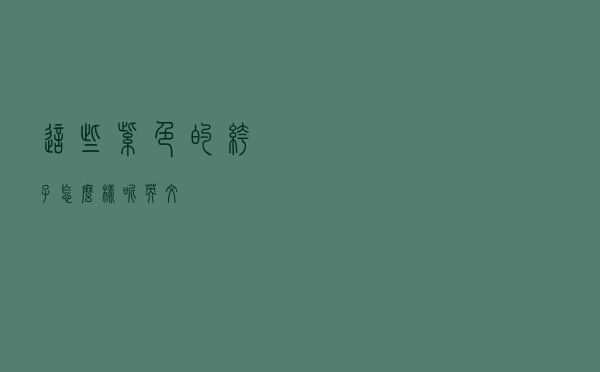 这些紫色的裤子怎么样呢英文