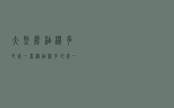 大型压油机多少钱一台（榨油机多少钱一台 新款）