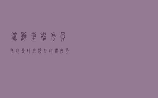 “流动型程序员”指的是什么类型的程序员？