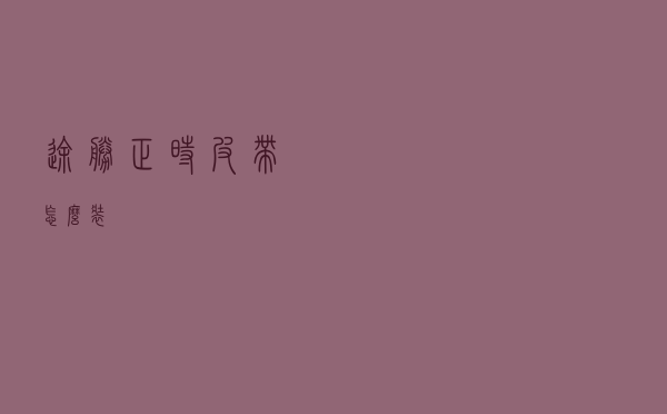 途胜正时皮带怎么装