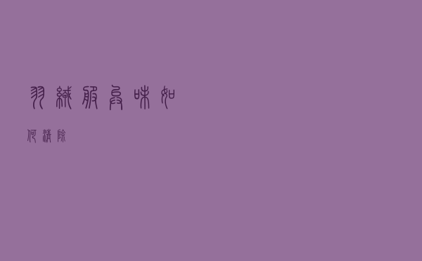 羽绒服异味如何清除