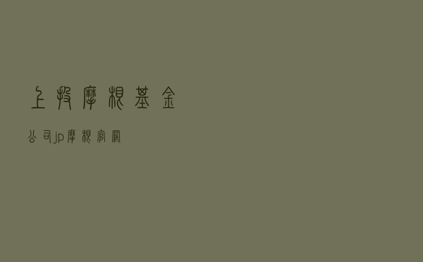 上投摩根基金公司「jp摩根官网」
