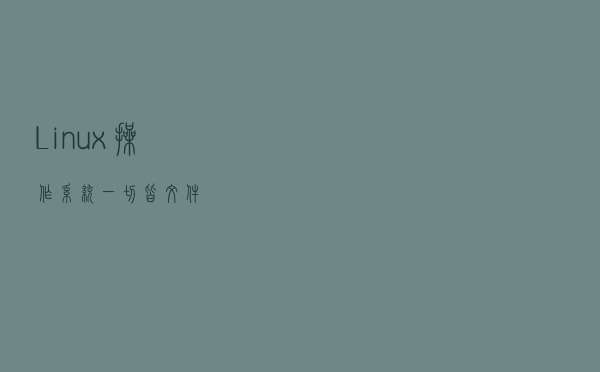 Linux操作系统一切皆文件