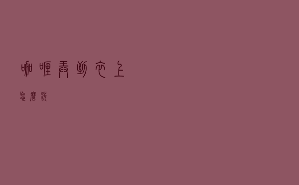 咖喱弄到衣上怎么洗