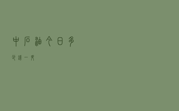 中石油今日多少钱一升