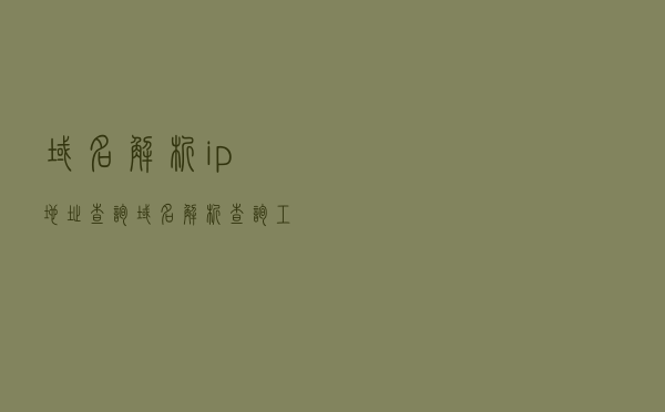 域名解析ip地址查询（域名解析查询工具）