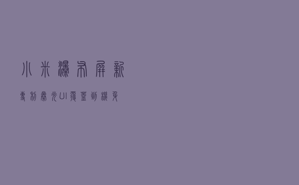 小米瀑布屏新专利曝光 UI覆盖到机身两侧边框区域