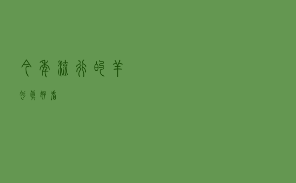 今年流行的羊衫真好看
