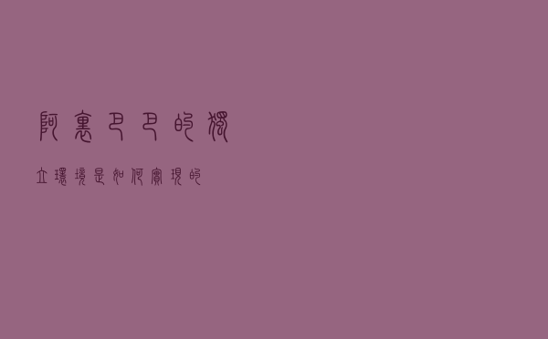 阿里巴巴的独立环境是如何实现的