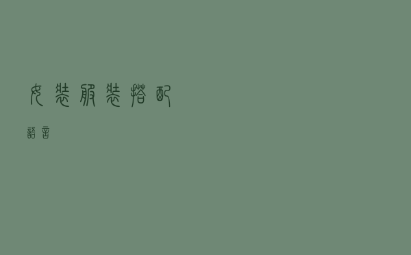 女装服装搭配语言